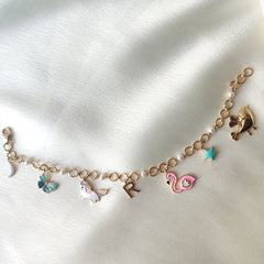 Enchanted Charms Fantasy Bracelet 6.55 Grams, 18KT Gold