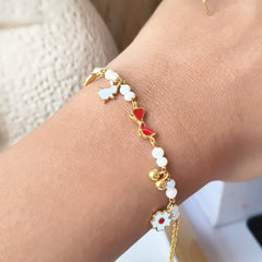 Bunny Tale & Pearl Bracelet 2.27 Grams, 18KT Gold