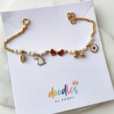 Bunny Tale & Pearl Bracelet 2.27 Grams, 18KT Gold