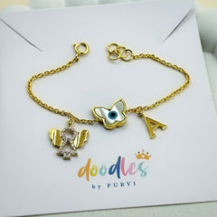 Guardian Angel Butterfly Bracelet 2.58 Grams, 18KT Gold