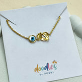 Evil Eye Baby Feet Bracelet 1.81 Grams, 18KT Gold