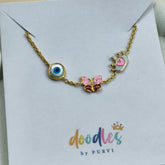 Evil Eye Butterfly Crown Bracelet 1.93 Grams, 18KT Gold