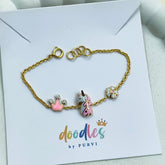 Unicorn Dreams Baby Girl Bracelet 2.46 Grams, 18KT Gold