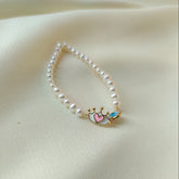 Royal Heart Pearl Bracelet 0.64 Grams, 18KT Gold