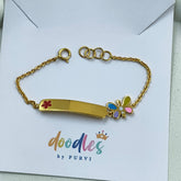 Floral Charm Bracelet 3.23 Grams, 18KT Gold