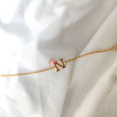 Initial Crown Bracelet 1.7 Grams, 18KT Gold