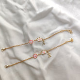 Royal Charm Evil Eye Bracelet – Personalized Initial 2.8 Grams, 18KT Gold