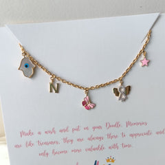 Guardian Angel Personalized Charm Bracelet 4.6 Grams, 18KT Gold