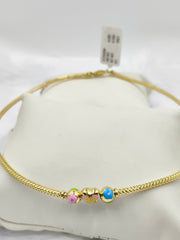 Butterfly Heart Flowers Ball Chain 6.55 Grams, 18KT Gold