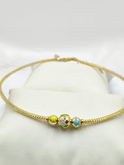 Flowers Ball Chain 6.5 Grams, 18KT Gold