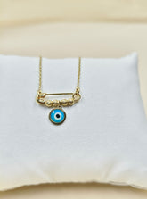 Golden Evil Eye Charm Necklace 4.15 Grams, 18KT Gold