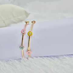 Evil Eye Kada 4.34 Grams Single Piece, 18KT Gold