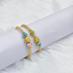 Heart Balls Kada 4.16 Grams Single Piece, 18KT Gold