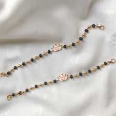 Crown Nazariya Gold Beads 4.4 Grams Pair, 18KT Gold