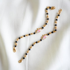 Crown Nazariya Gold Beads 4.4 Grams Pair, 18KT Gold