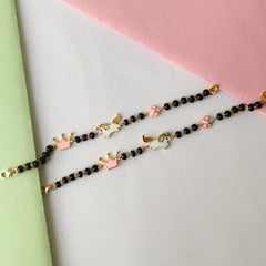 Crown Unicorn And Flower Nazariya 5 Grams A Pair, 18KT Gold