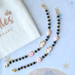 Crown Flower Evil Eye Nazariya 5 Grams A Pair, 18KT Gold