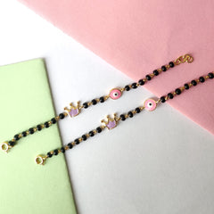 Crown Evil Eye Nazariyas Pair 3.9 Grams a Pair, 18KT Gold