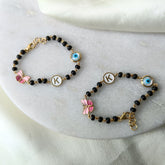 Butterfly Initial Evil Eye Nazariya 4.67 Grams a Pair, 18KT Gold