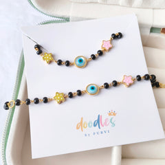 Evil Eye Star Charm Nazariya 4.12 Grams a Pair, 18KT Gold