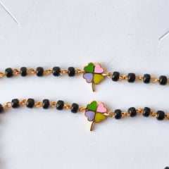 Four-Leaf Clover Good Luck Nazariya 2.54 Grams a Pair , 18KT Gold