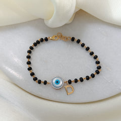 Evil Eye Initial Hand Mangalsutra 3.5 Grams, 18kt Gold