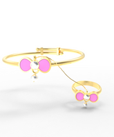 Bow Kada With Ring 8.5 Grams, 18KT Gold