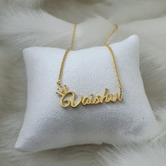 Crown Name Necklace 5 Grams, 18KT Gold