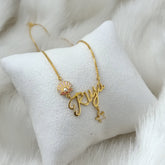 Ocean Charm Name Necklace 5 Grams, 18KT Gold