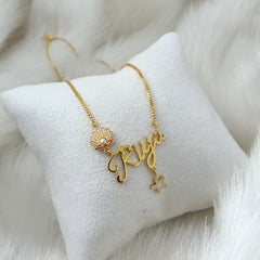 Ocean Charm Name Necklace 5 Grams, 18KT Gold