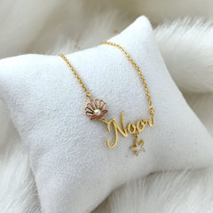 Ocean Charm Name Necklace 5 Grams, 18KT Gold
