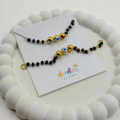 Tiny Guardian Evil Eye Nazariya 5.16 Grams a Pair, 18KT Gold