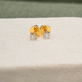 0.04 cents Ethereal Solitaire Studs 1.05 Grams, 18KT Gold