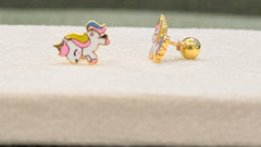 Unicorn Studs 1.91 Grams, 18KT Gold
