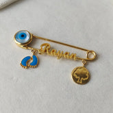 Personalise With Feet,Tree,Evil Eye Lapel Pin 4.85 Grams, 18KT Gold