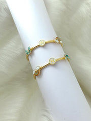 Butterfly Initial Rainbow Kada 6 Grams a Single Piece, 18KT Gold