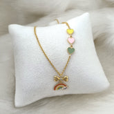 Rainbow and Hearts Neckpiece 5.13 grams, 18KT Gold