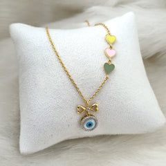 Evil eye with hearts Neckpiece 5 grams, 18KT Gold
