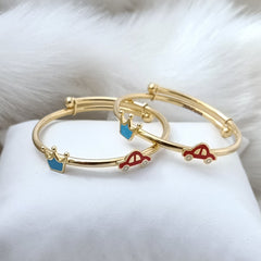 Car and Crown Kada 5 grams a Single Piece, 18KT Gold