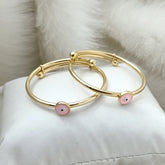 Evil eye Kada 3.7 grams for a Single Piece, 18KT Gold