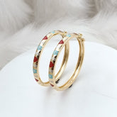 Flower Evil Eye And Heart Kada 8.32 Grams Single Piece, 18KT Gold