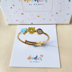 Animal Friends Charm Kada 6.03 Grams Single Piece, 18KT Gold