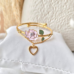 Floral Love Bangle 5.9 Grams, 18KT Gold