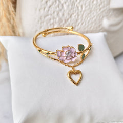 Floral Love Bangle 5.9 Grams, 18KT Gold