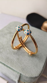 Hexagon Enamel Baby Bangles 5 Grams a Single Piece, 18KT Gold
