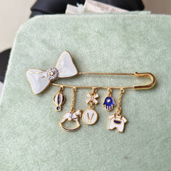 Baby-Themed Charm Safety Pin 7.82 Grams, 18KT Gold