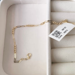 Classic Beaded Link Bracelet 0.780 grams, 18KT Gold