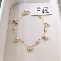 Golden Hearts Dangler Bracelet 1.02 grams, 18KT Gold
