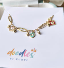 Multi-Color Evil Eye Bracelet 4.34 grams, 18KT Gold