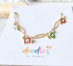 Multi-Color Evil Eye Bracelet 4.34 grams, 18KT Gold